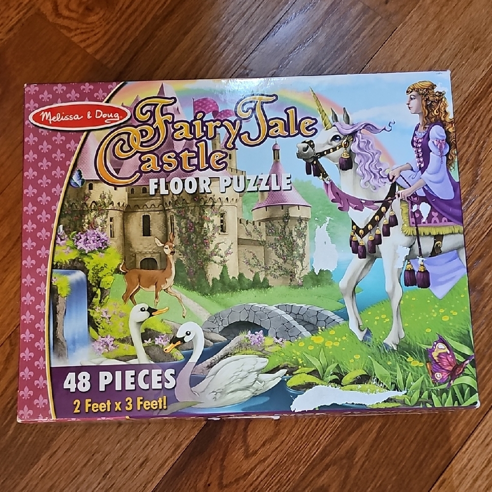 Melissa & Doug Pink and Green Castle Puzzle 48 Pieces
